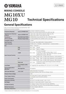 میکسر یاماها مدل MG10XU