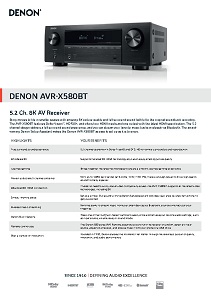 آمپلیفایر دنون مدل AVR-X580BT