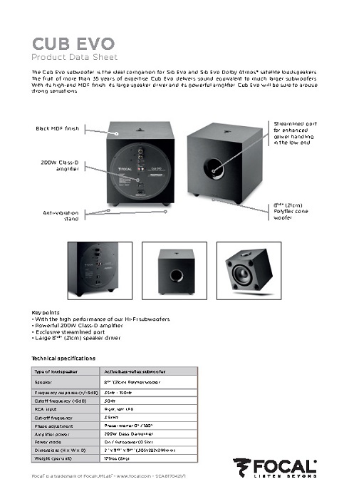 ساب فوکال مدل Cube EVO
